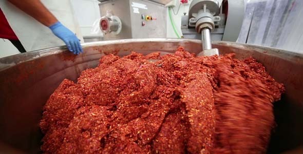 Mixing Mince Meat With Spices Mixing Mince Meat With Spices