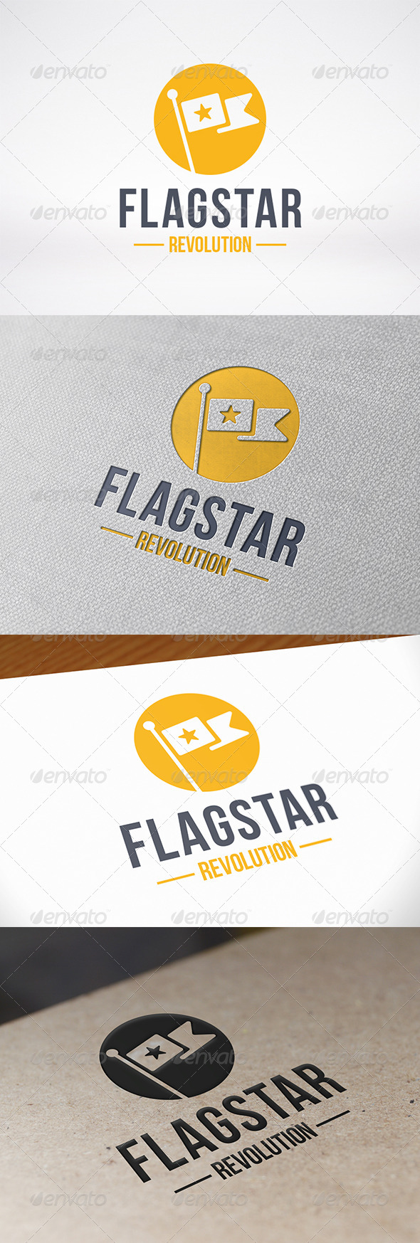 Flag Star Logo Template