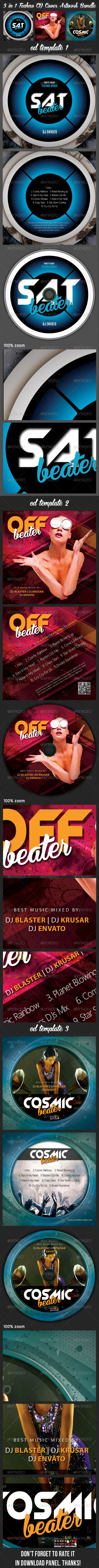3 in 1 Techno CD Cover Artwork Bundle 02 3 in 1 Techno CD Cover Artwork Bundle 02