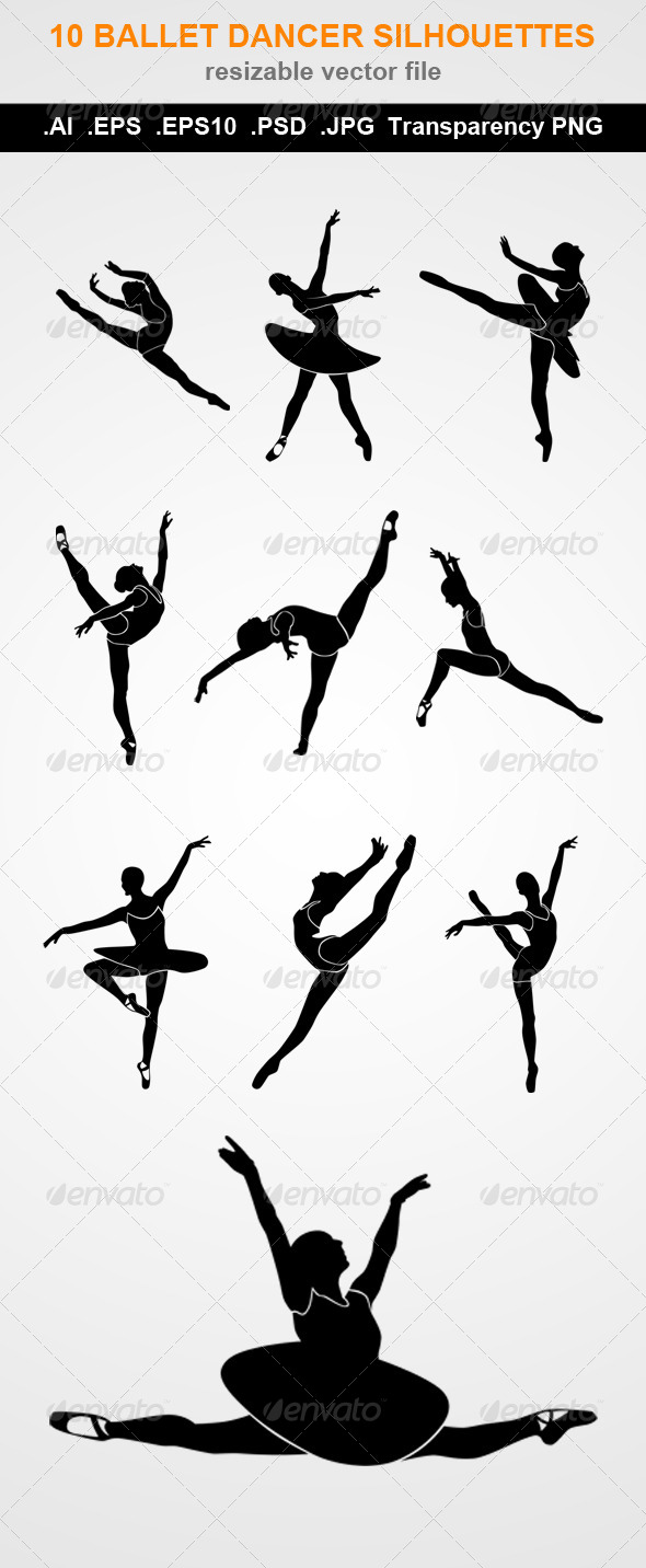 10 Ballet Dancer Silhouettes 10 Ballet Dancer Silhouettes