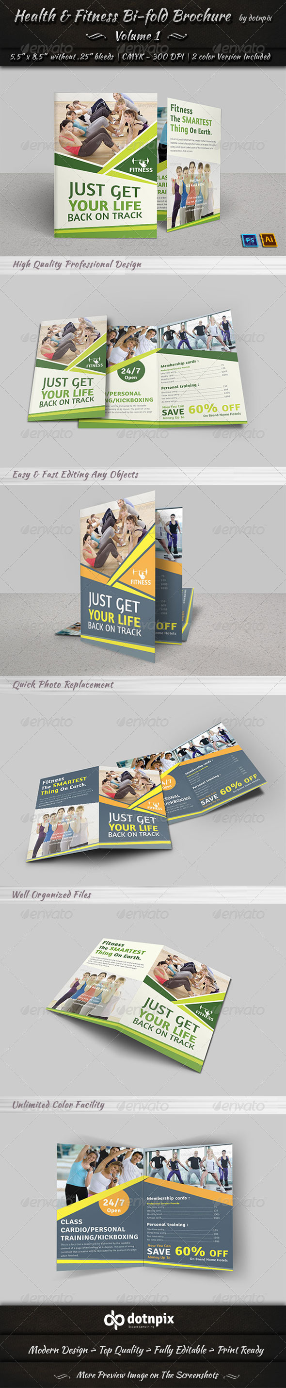Health & Fitness Bi-Fold Brochure Volume 1 Health & Fitness Bi-Fold Brochure Volume 1