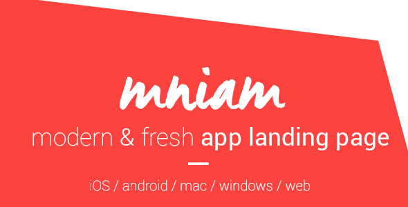 Mniam - Modern & Fresh App Landing Page