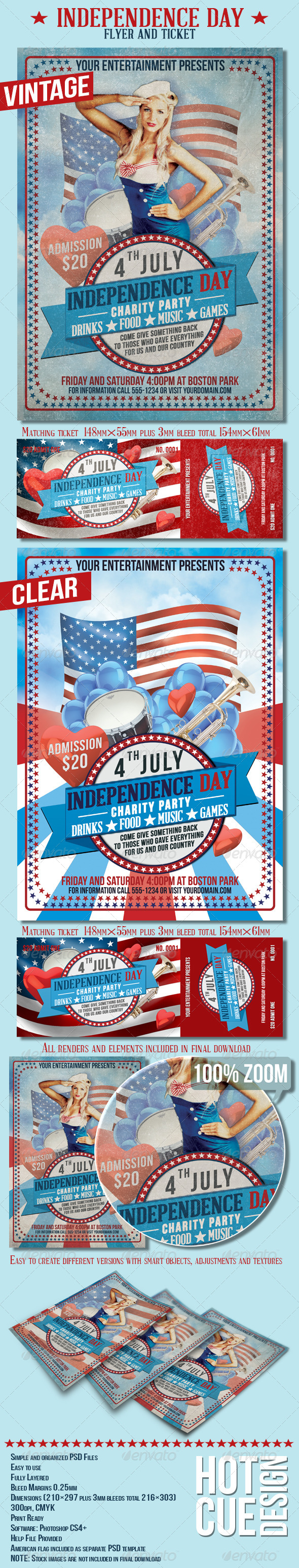 4th July Independence Day Flyer And Ticket 4th July Independence Day Flyer And Ticket