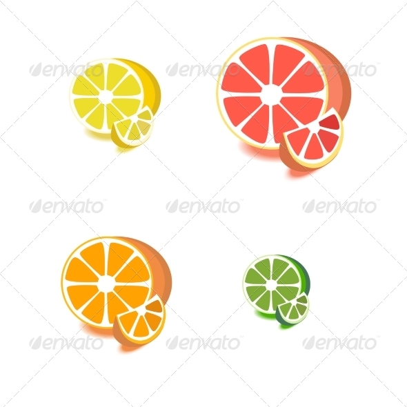 Set of Citrus Icons Set of Citrus Icons