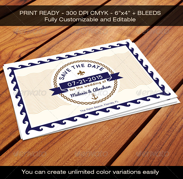 Wedding Save the Date Card Beach Themed 01 Wedding Save the Date Card Beach Themed 01