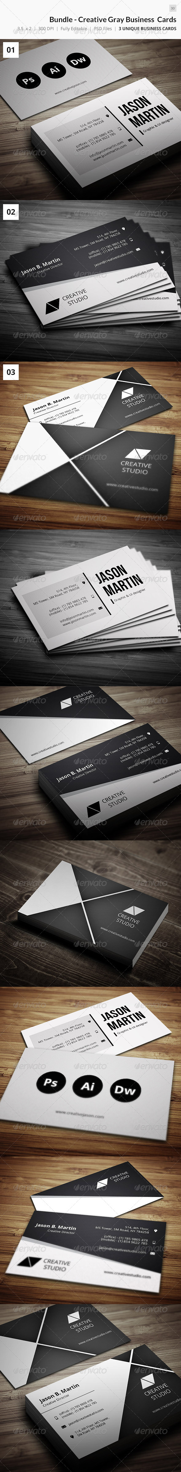 Bundle Creative Grey Business Cards 30 Bundle Creative Grey Business Cards 30
