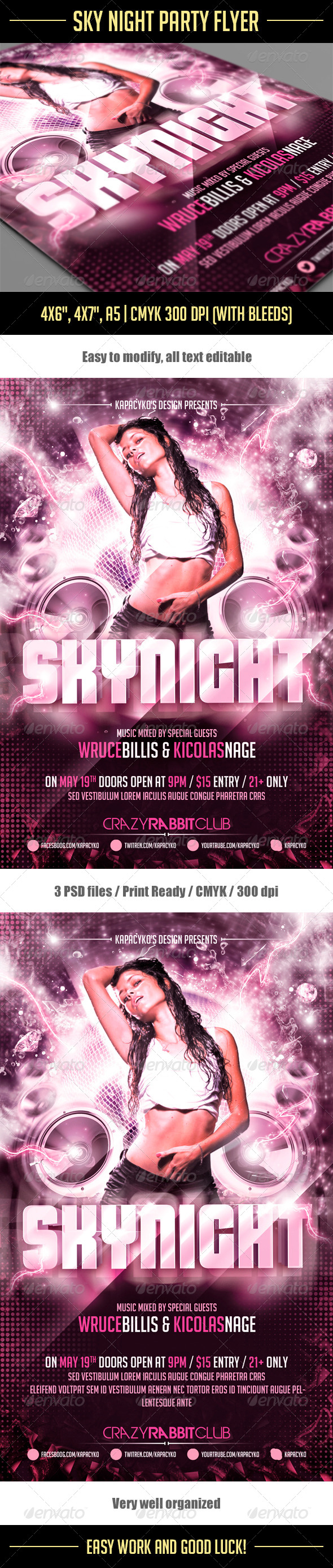 Sky Night Party Flyer - Clubs & Parties Events