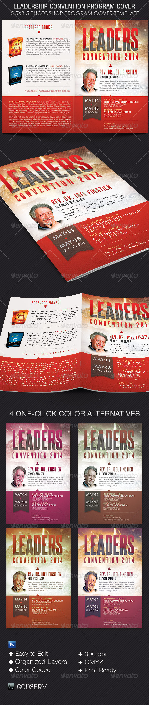 Leadership Convention Program Cover Template - Informational Brochures