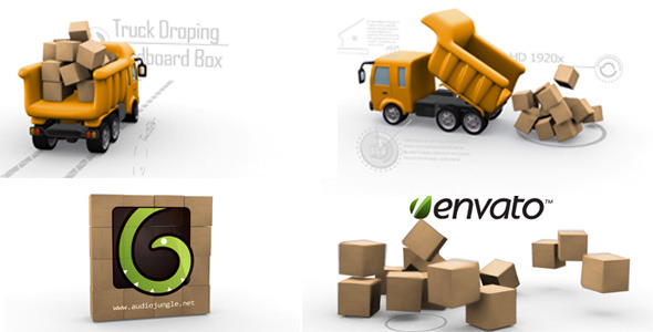 Truck Dropping Cardboard Box Truck Dropping Cardboard Box
