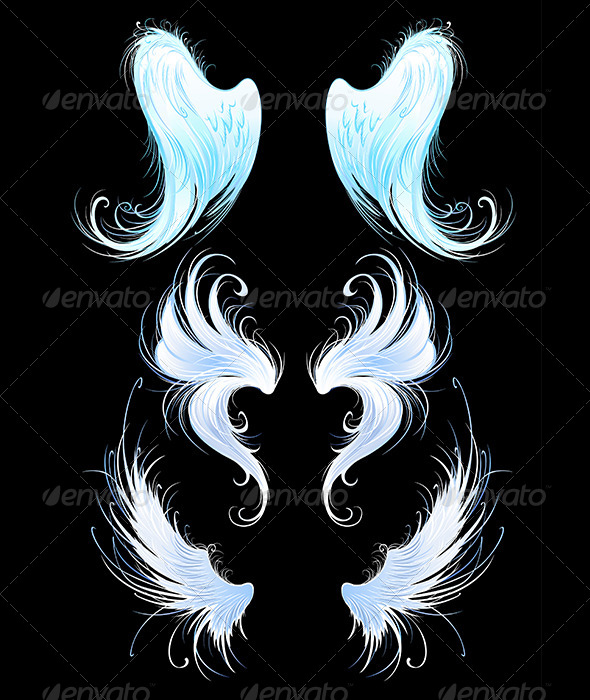 Angels Wings on Black Background Angels Wings on Black Background