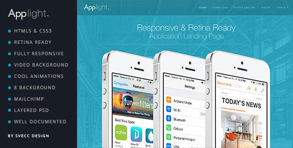 AppLight - Responsive One Page Scroll App Theme