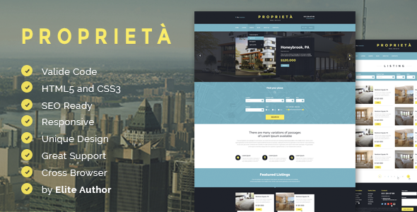 Proprieta Responsive HTML Template