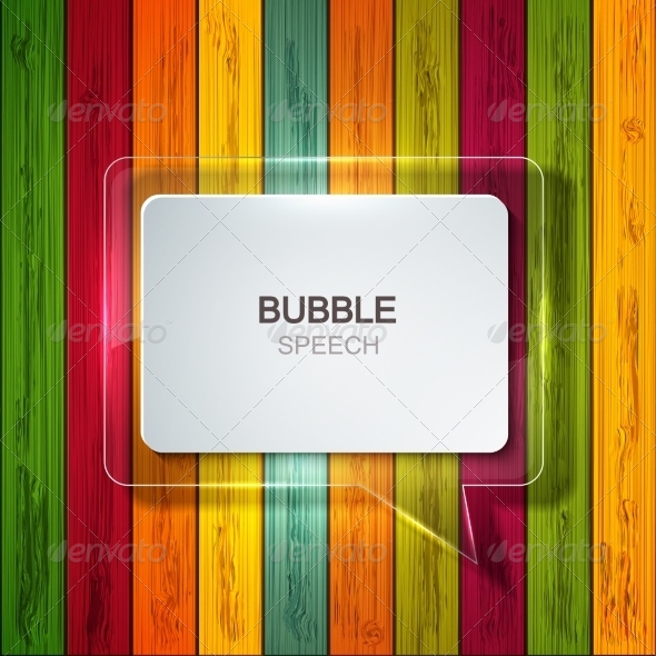 Bubble Speech Icon on Wooden Background Bubble Speech Icon on Wooden Background