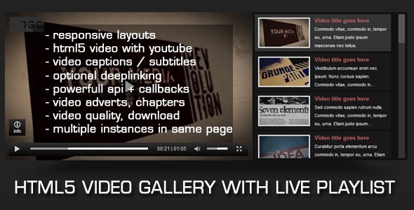 HTML5 Video Gallery with Youtube HTML5 Video Gallery with Youtube