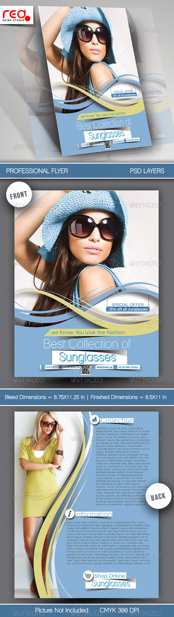 SunGlasses Fashion Store Flyer Template. - Commerce Flyers