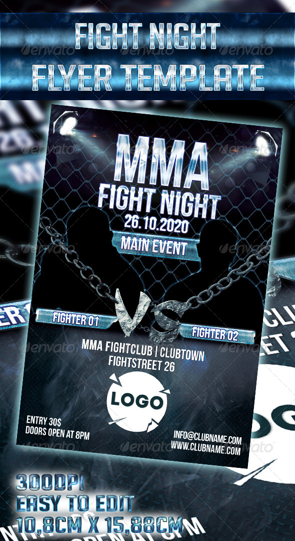 Fight Night Flyer Template Fight Night Flyer Template