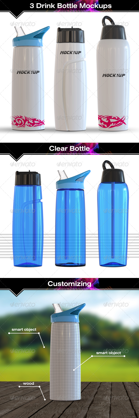 Download 3 Sport Bottle Mockup | GraphicRiver