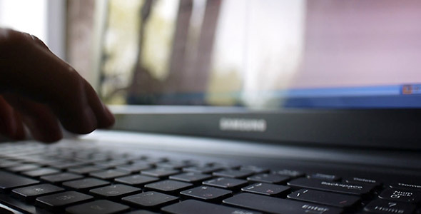 Typing On Office Laptop Typing On Office Laptop