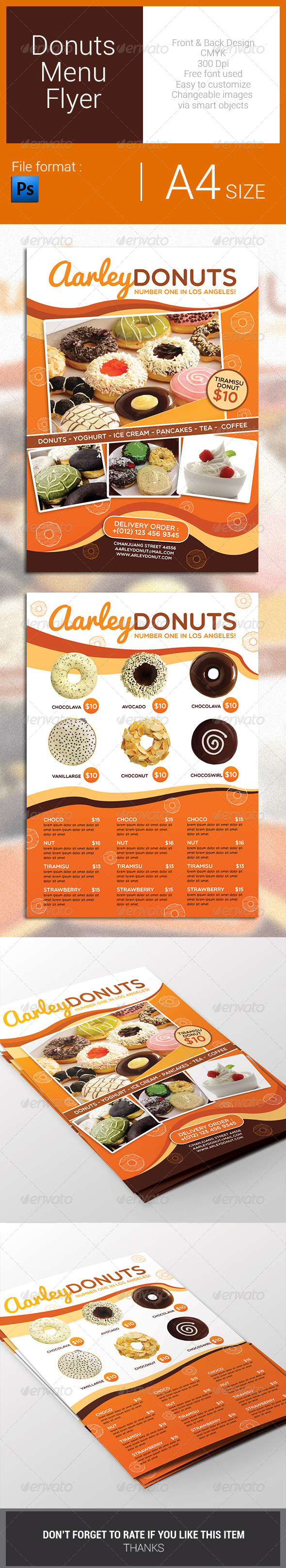 Donuts Menu Flyer