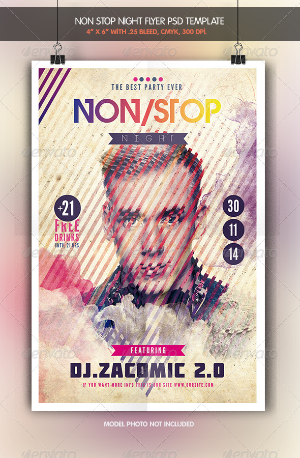 Non Stop Night Flyer Template Non Stop Night Flyer Template