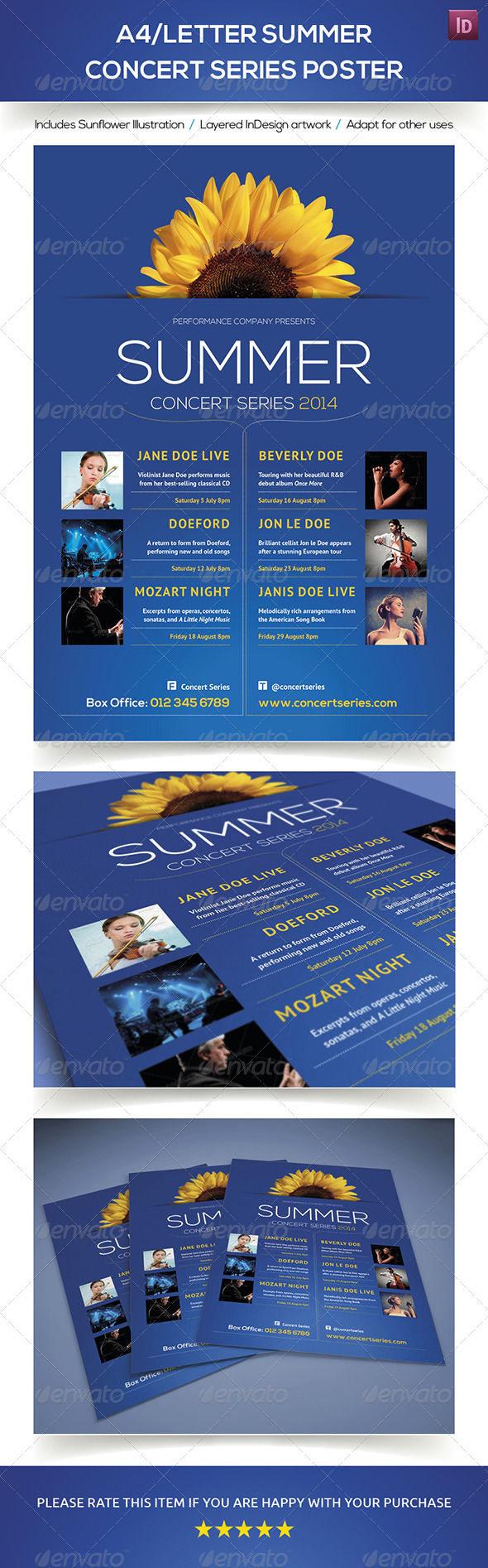 A4 Letter Summer Concert Series Poster A4 Letter Summer Concert Series Poster