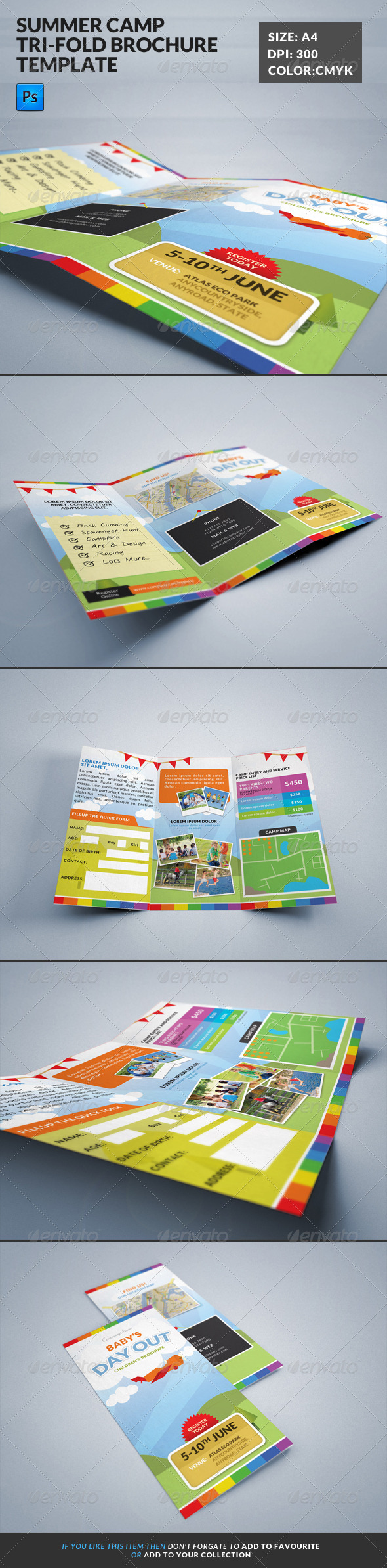 Summer Camp Kids Tri-Fold Brochure