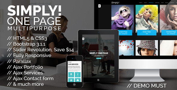 Simply One Page Multi-purpose HTML Template