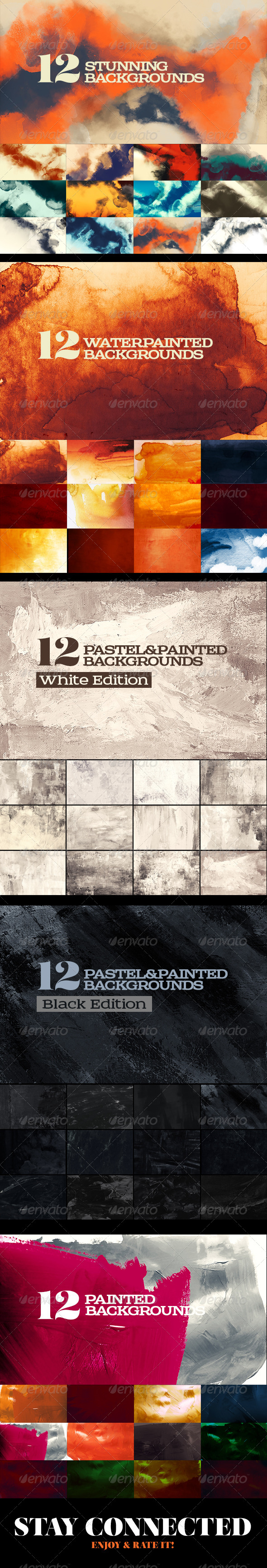 60 Painted Watercolor Backgrounds Bundle 60 Painted Watercolor Backgrounds Bundle