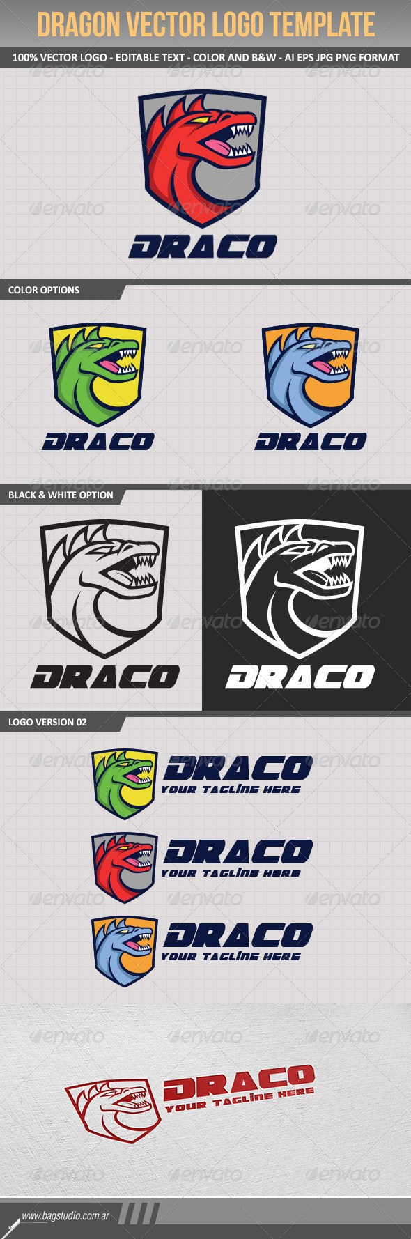 Dragon Vector Logo Template Dragon Vector Logo Template