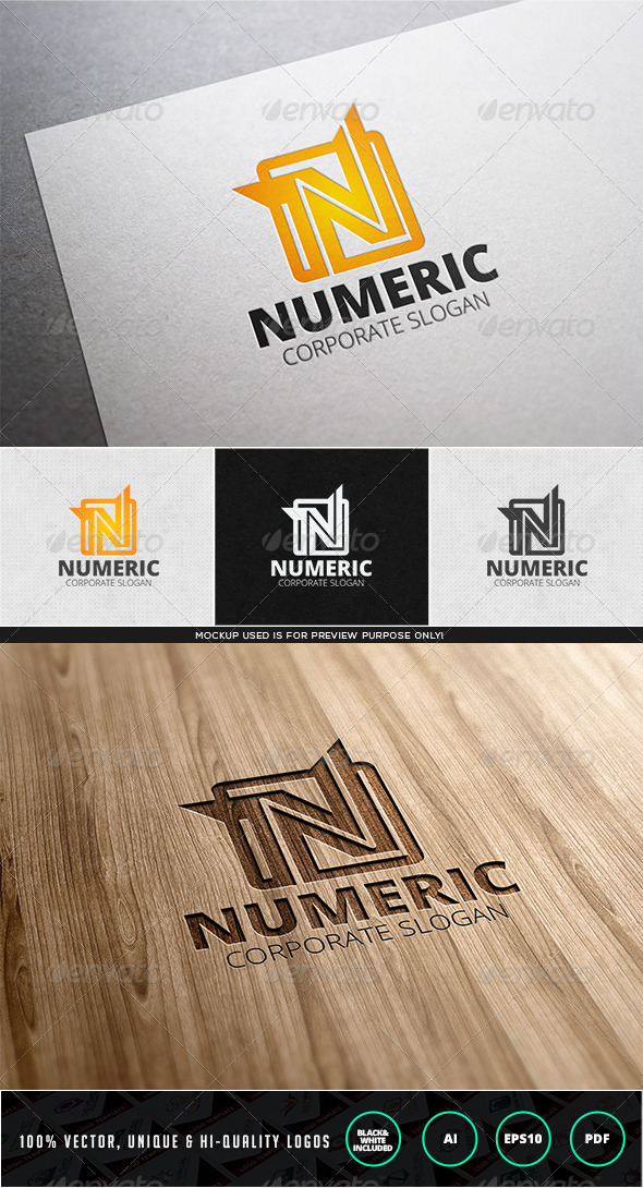 Numeric Logo Template - Letters Logo Templates