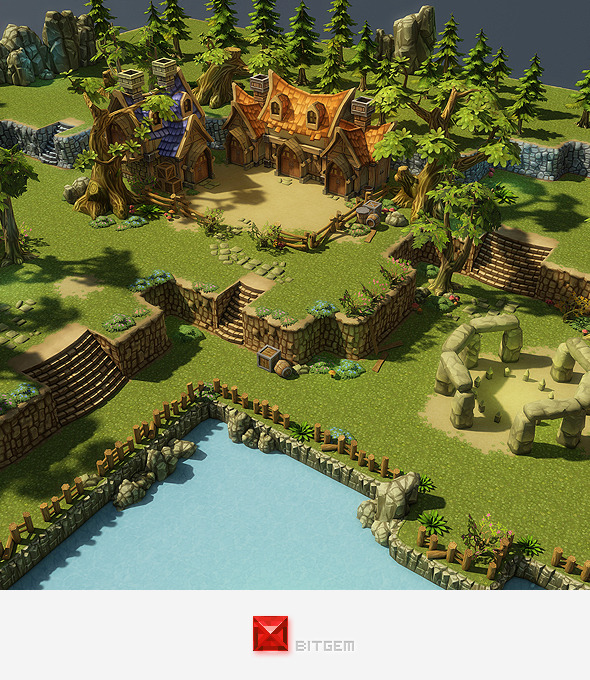 Low Poly Fantasy Environment Level Set Low Poly Fantasy Environment Level Set