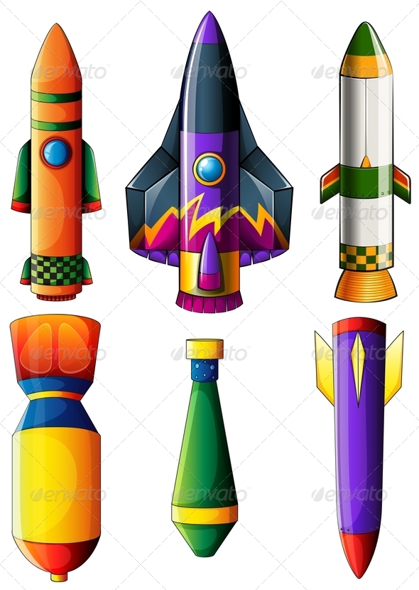 A Group of Colorful Rockets