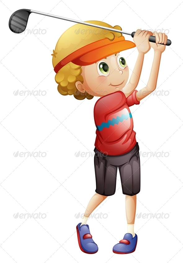Boy Golfing Boy Golfing