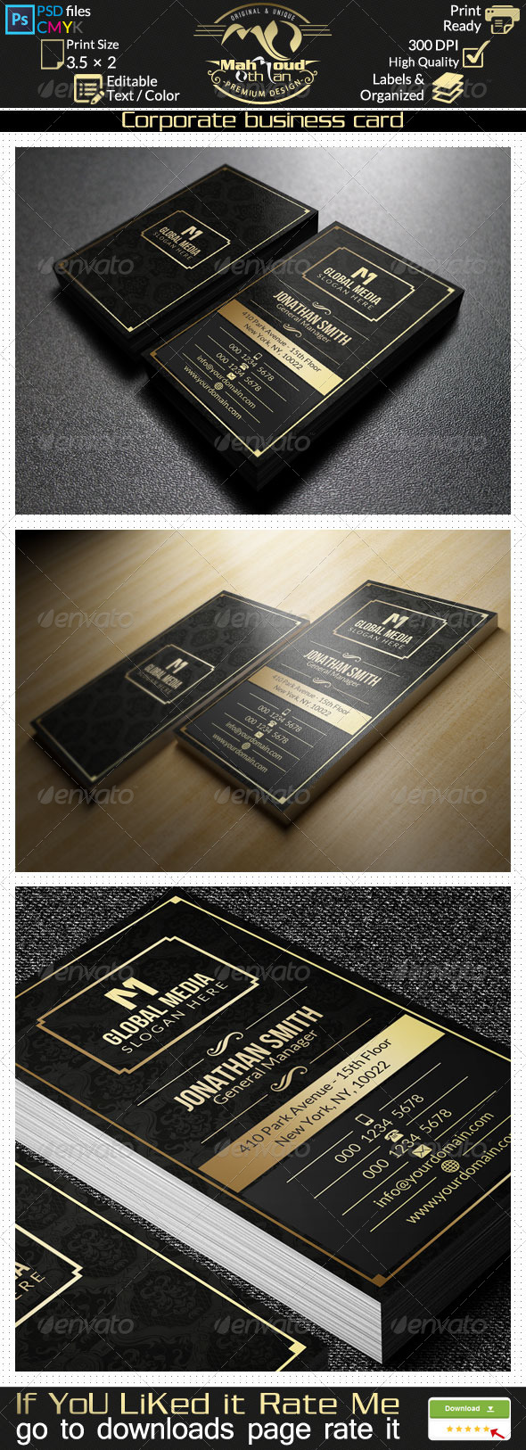Gold Corporate Business Card 27 Gold Corporate Business Card 27