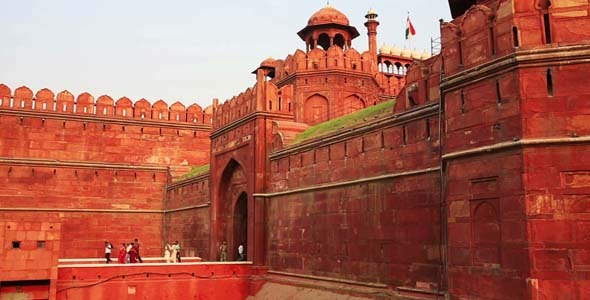 Majestic Walls Facade Of Red Fort In Old Delhi Majestic Walls Facade Of Red Fort In Old Delhi