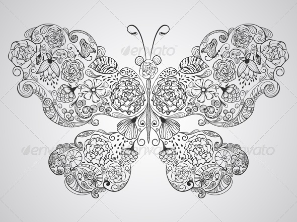 Butterfly Made of Flowers Butterfly Made of Flowers