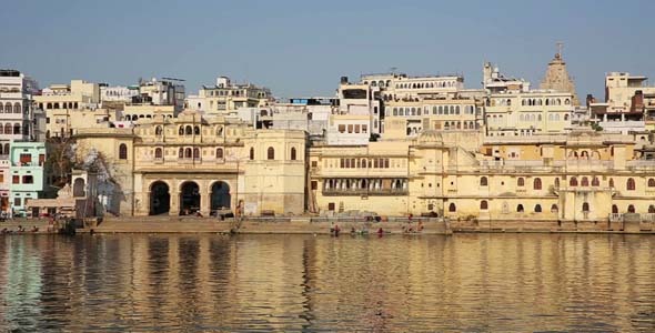 View Of Udaipur Rajasthan Rising From Above Water View Of Udaipur Rajasthan Rising From Above Water