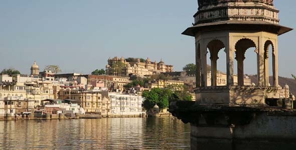 View Of Udaipur Rajasthan Rising From Above Water View Of Udaipur Rajasthan Rising From Above Water