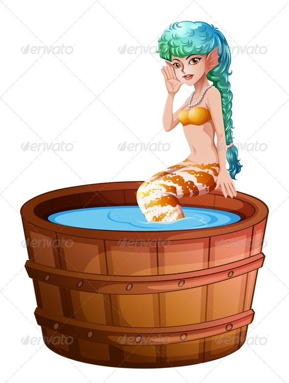 A big bathtub with a mermaid