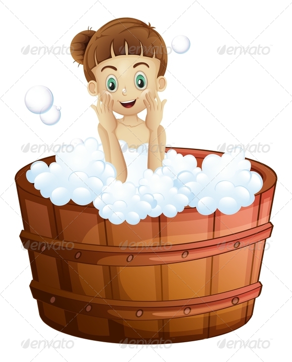A pretty young lady taking a bath A pretty young lady taking a bath