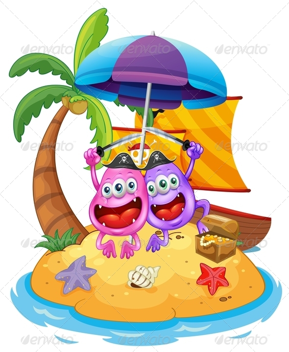 An island with pirate monsters An island with pirate monsters