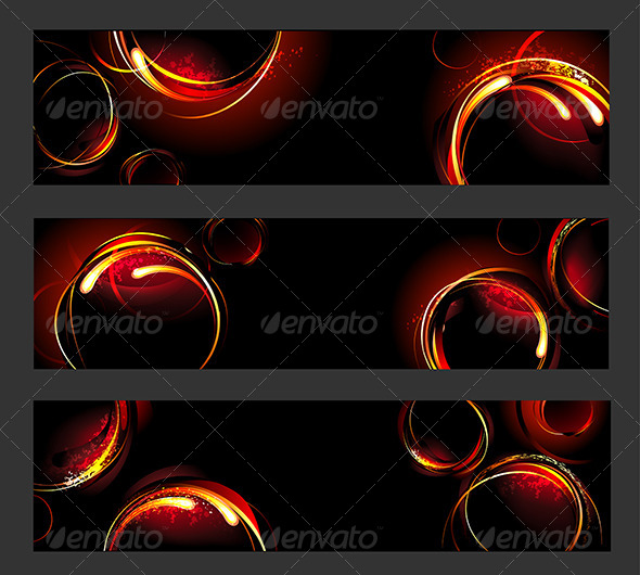 Banners with Fire Circles Banners with Fire Circles