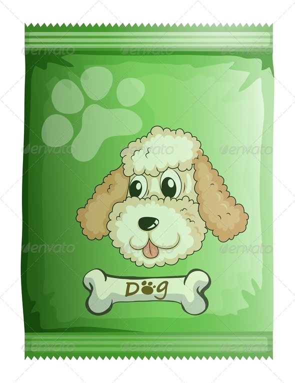 Packet of dog food Packet of dog food