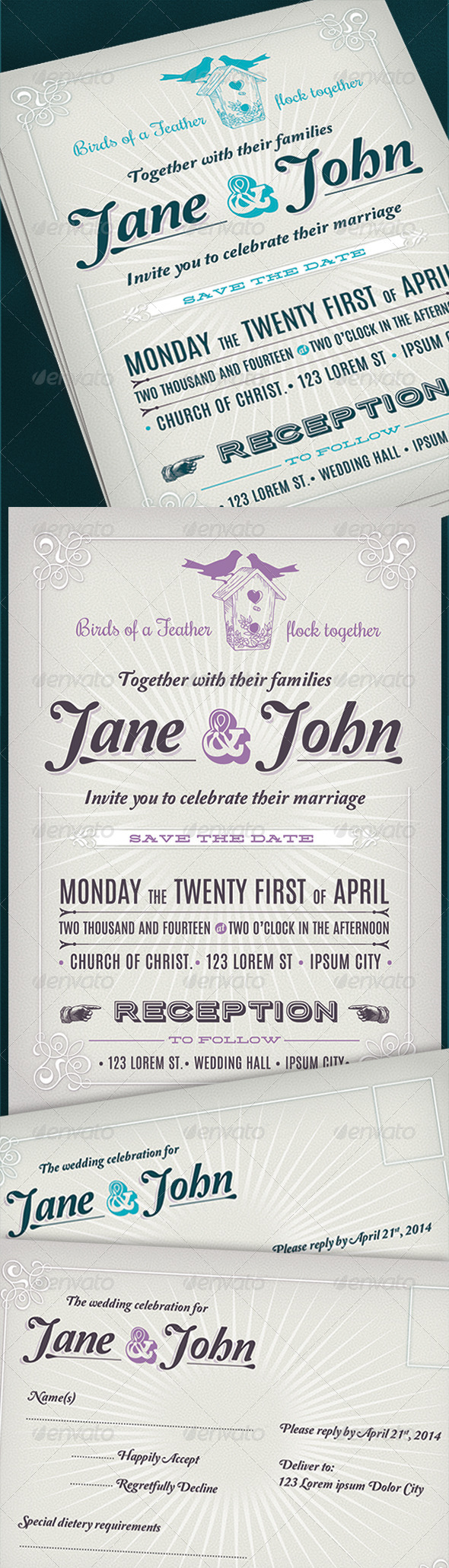 Retro Wedding Invitation