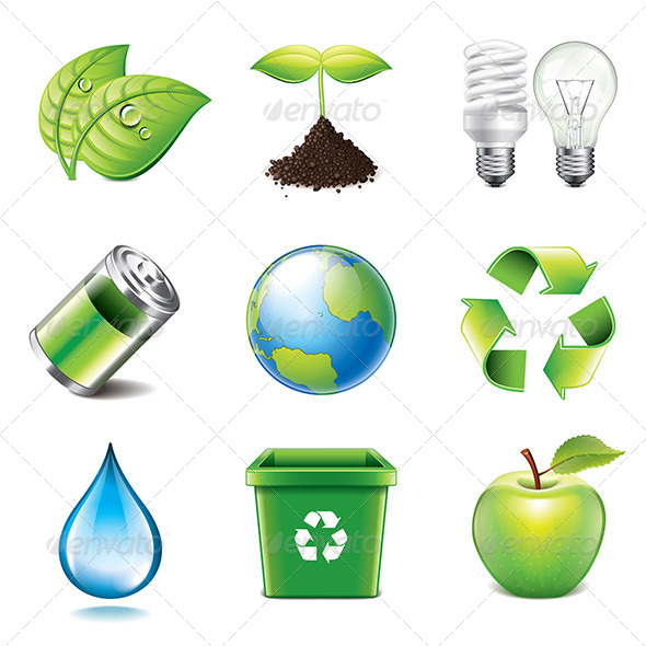 Environment Icons Photo-Realistic Set Environment Icons Photo-Realistic Set