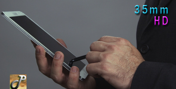 Man Hands Using Tablet Man Hands Using Tablet