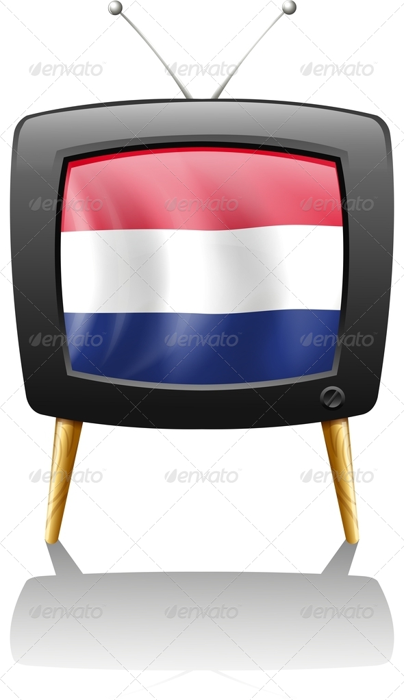 Television with the flag of the Netherlands