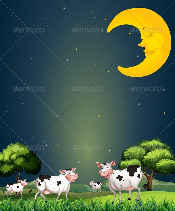 Cows under the sleeping moon Cows under the sleeping moon