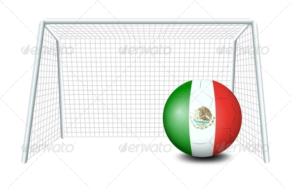 Soccer ball with the flag of Mexico