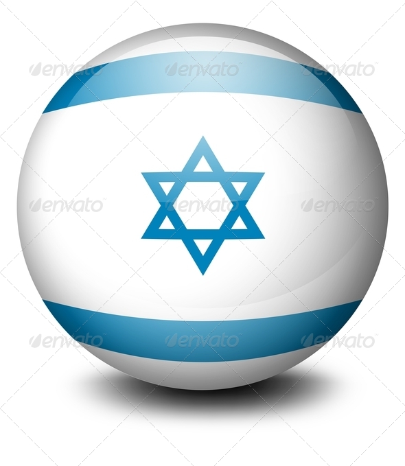 Soccer ball with the flag of Israel